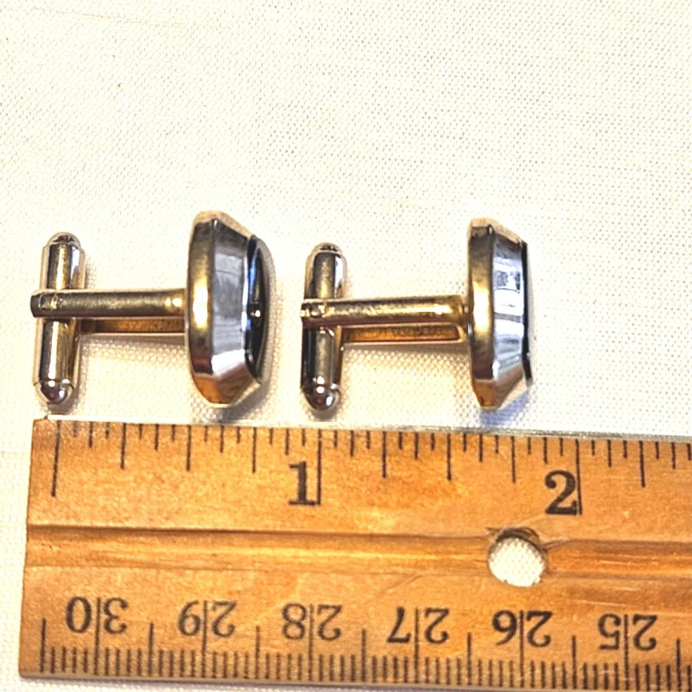 Vintage Onyx and Silver Tuxedo Buttons & Shirt Studs